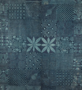 Yoruba people, Cloth with Olokun, Goddess of the Sea Motif (adire eleko), c. 1973, gift of Dr. Robin Poynor.