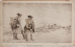 James McBey 1883-1959; The Surrender of Jerusalem, 1917; Etching with watercolor; Gift of Mrs. James McBey; AG.1961.1.86.